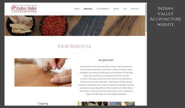 image of Indian Valley Acupuncture website